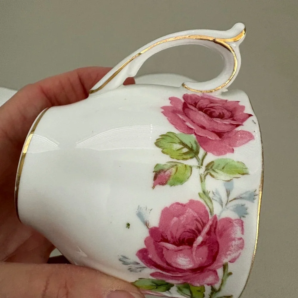 Queen Anne Bell China Lady Alexander Rose Teacup Saucer Bowl Set 5pc England